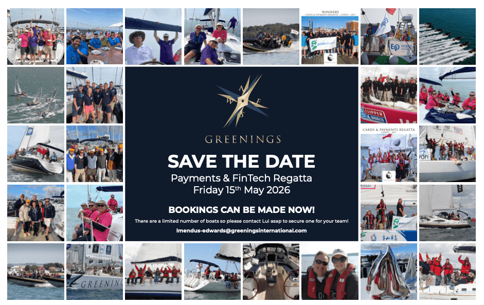 Event invitation for Greenings Payments & FinTech Regatta